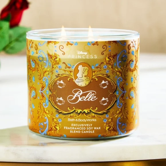Bath & Body Works Disney Princess Belle 3 Wick Candle - Picture 4 of 5